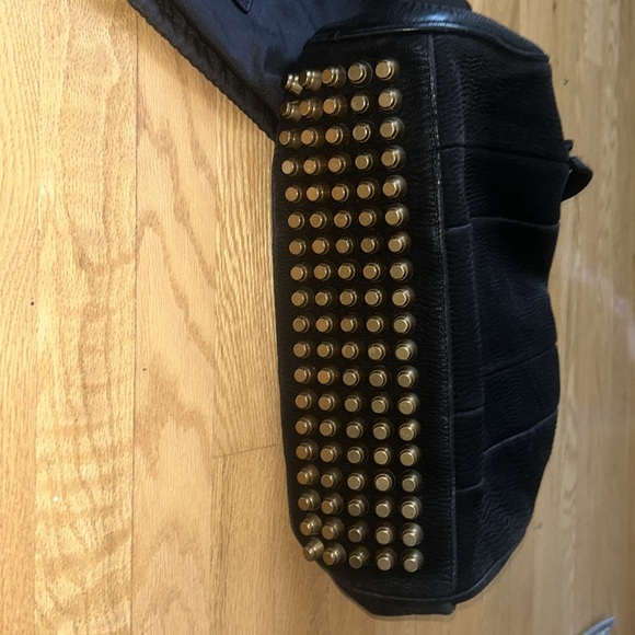 Alexander Wang black pebble leather satchel (2 leather handles) w/gold grommets - Picture 2 of 14